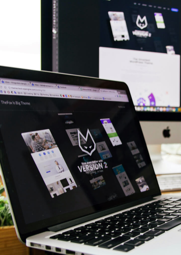 Website Design and Development interface on a laptop screen