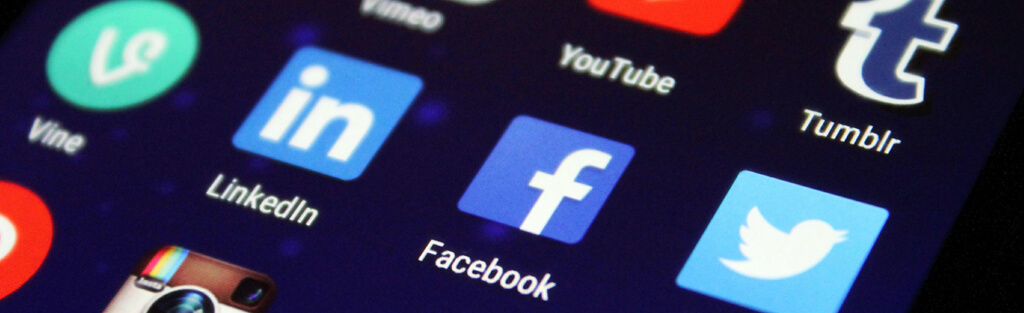 Social media marketing strategies showcased on digital banner